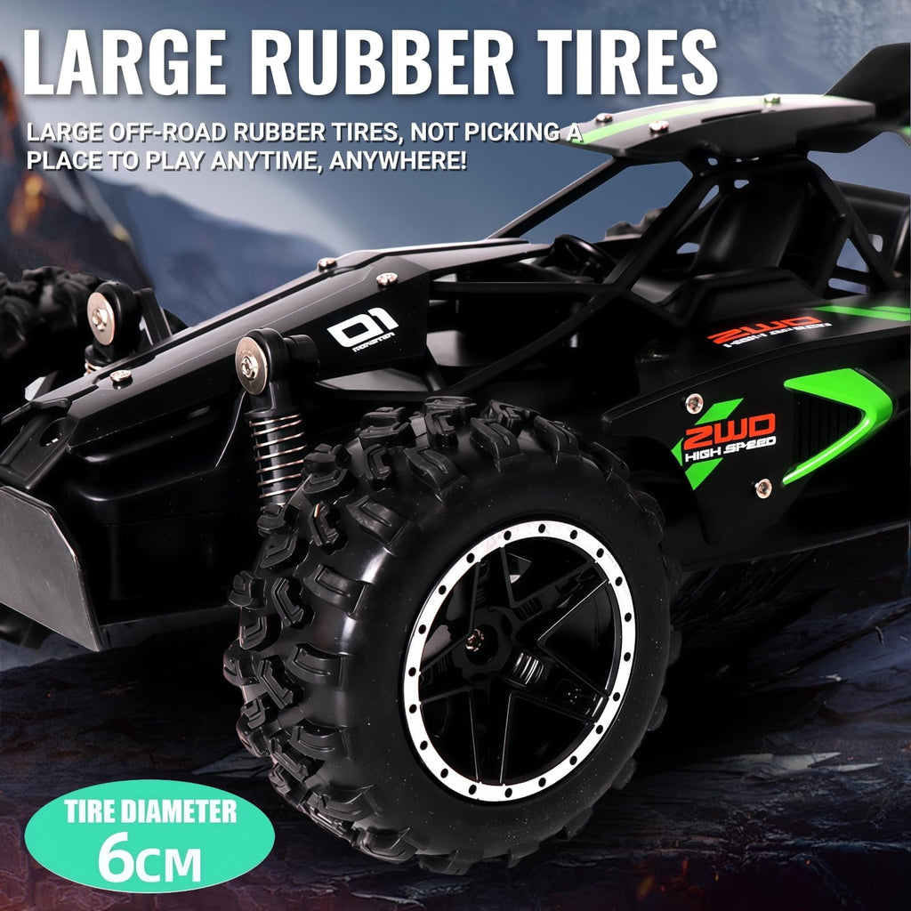 1:18 Scale Remote Control Car, 2.4GHz High Speed RC Monster Truck, Off-Road All-Terrain Toy Buggy with Rechargeable Battery for Kids Ages 6+