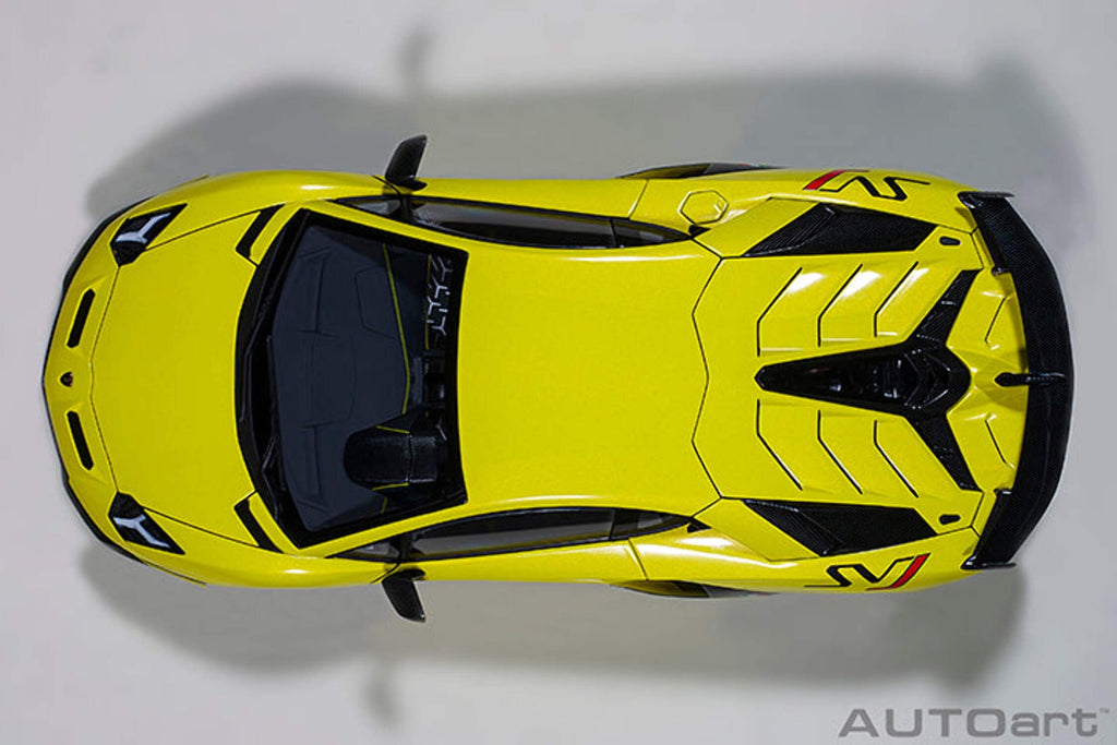 Lamborghini Aventador SVJ Giallo Tenerife / Pearl Yellow 1/18 Model Car by Autoart
