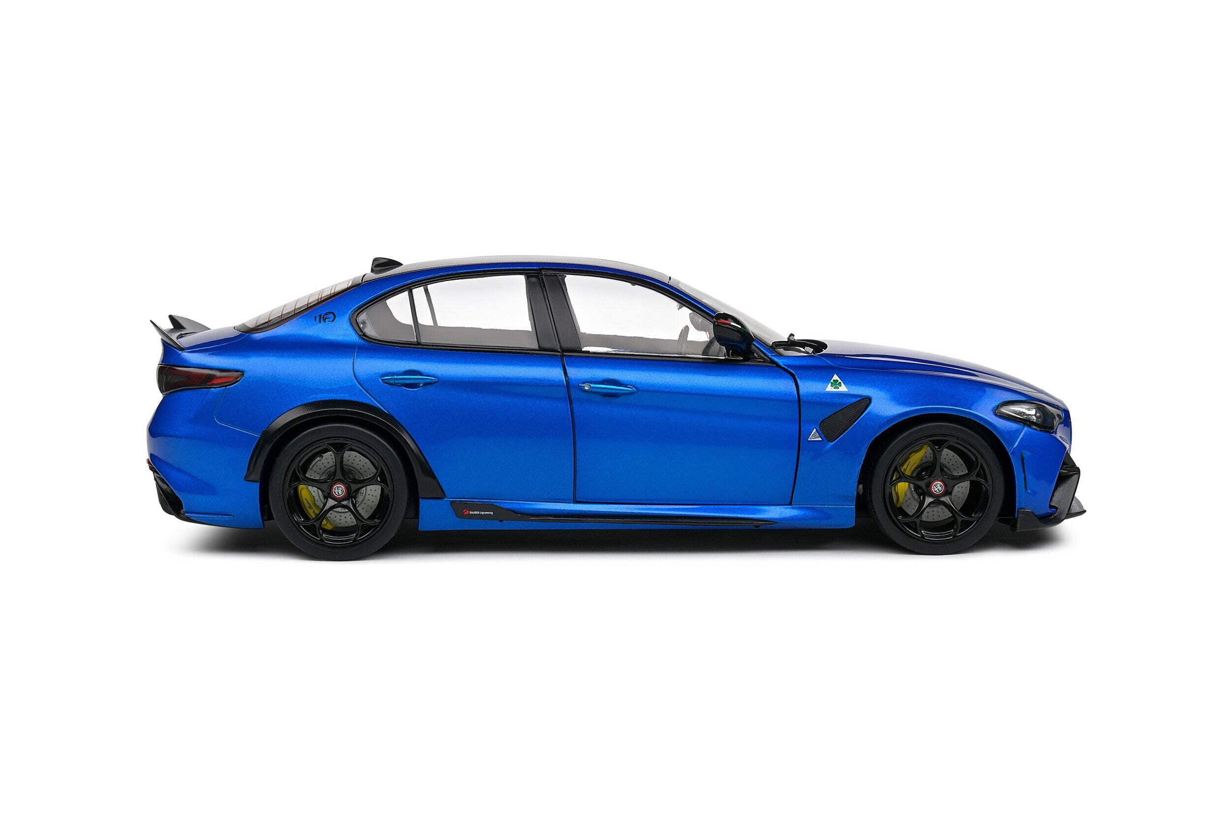 2022 Alfa Romeo Giulia GTA Anodized Blue Metallic with Carbon Top 1/18 Diecast Model Car by Solido