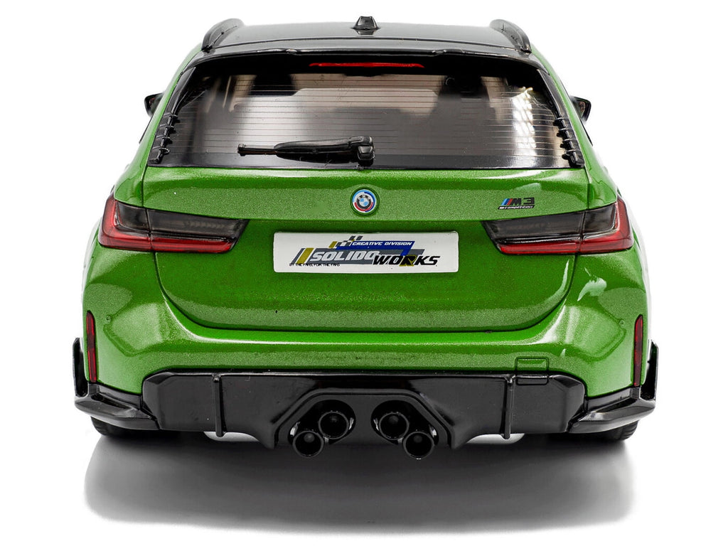 2024 BMW M3 Competition M xDrive Touring Green Metallic with Black Top 1/18 Diecast Model Car by Solido