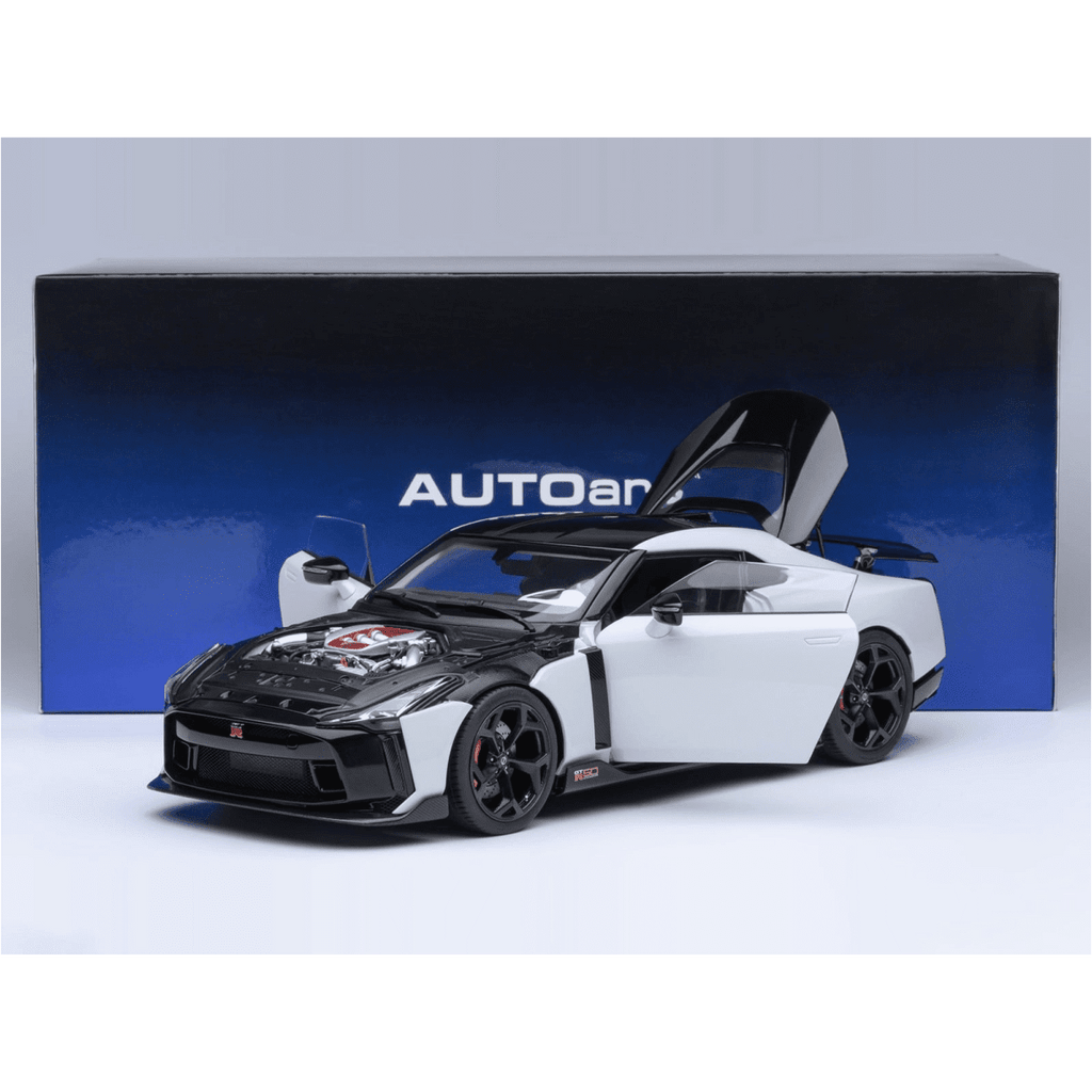 Nissan GT-R50 By ItalDesign Black and White Metallic 1/18 Model Car by Autoart