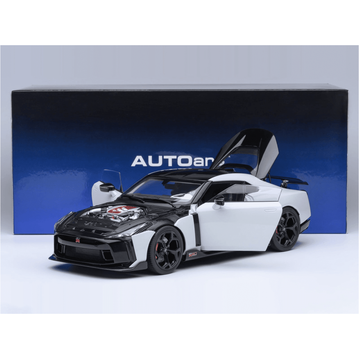 Nissan GT-R50 By ItalDesign Black and White Metallic 1/18 Model Car by Autoart