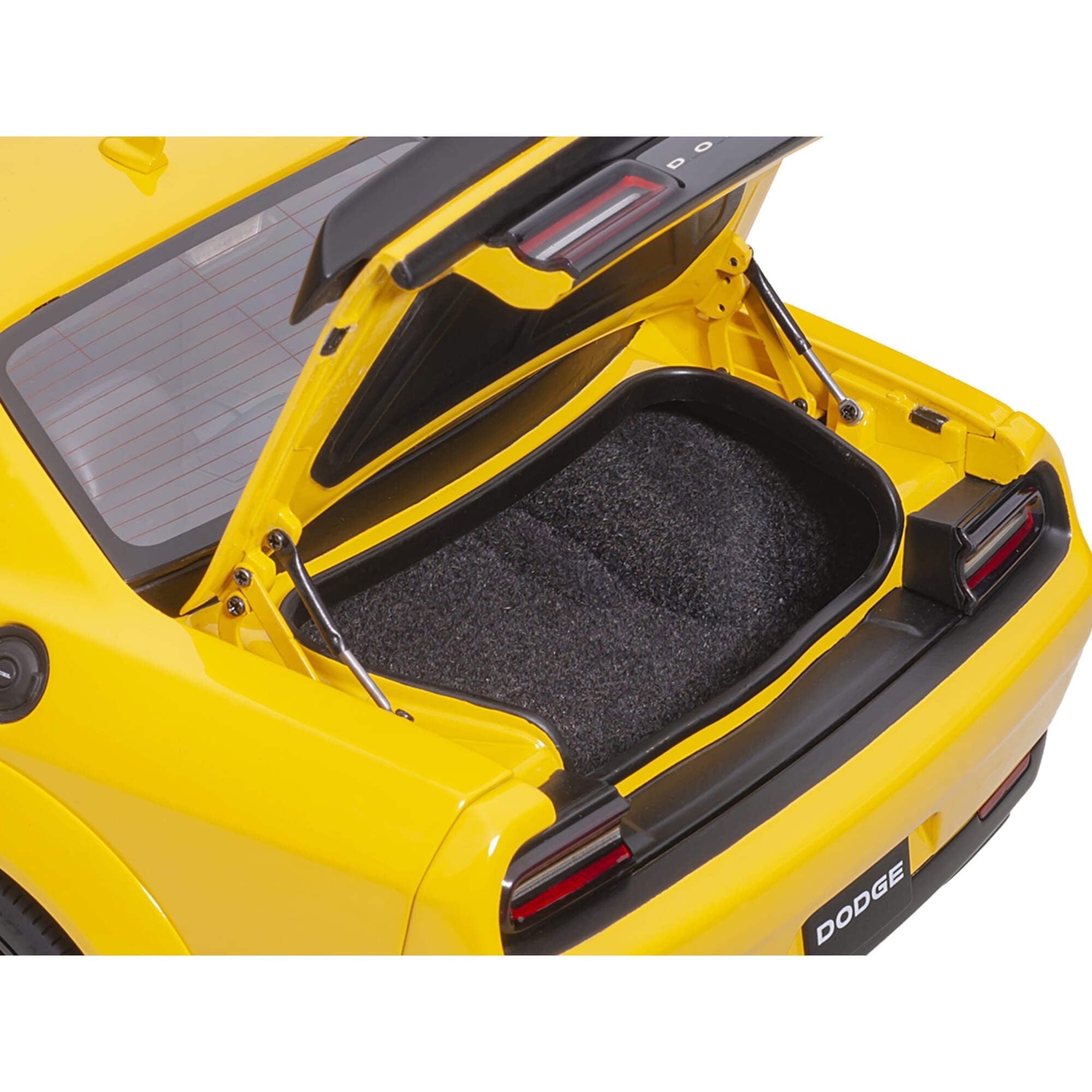 Dodge Challenger SRT Hellcat Widebody Yellow Jacket with Satin Black Hood 1/18 Model Car by Autoart