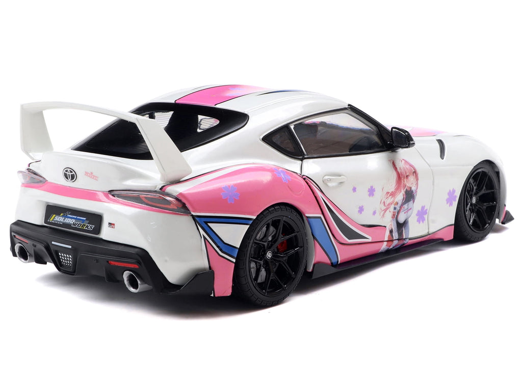 2024 Toyota GR Supra "Itasha" White with Graphics "StreetFighters" 1/18 Diecast Model Car by Solido