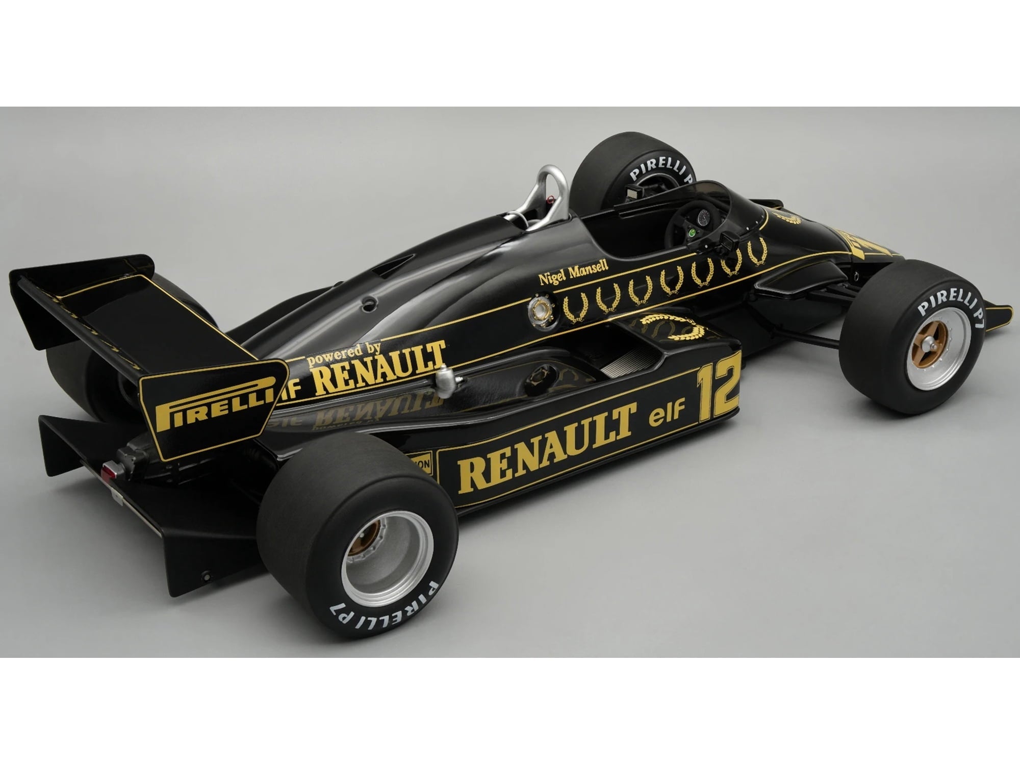 Lotus 94T #12 "John Player Special Team Lotus" Formula One F1 "British GP" (1983) with Display Case 1/18 Model Car by Tecnomodel