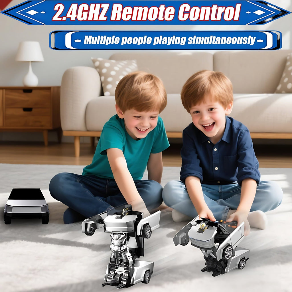 Spider Remote Controls Car, 1:18 Scale Transformer Robot Toy with 2.4GHz One-Button Deformation and 360° Rotation, RC Vehicle Gift for Boys Ages 3-12