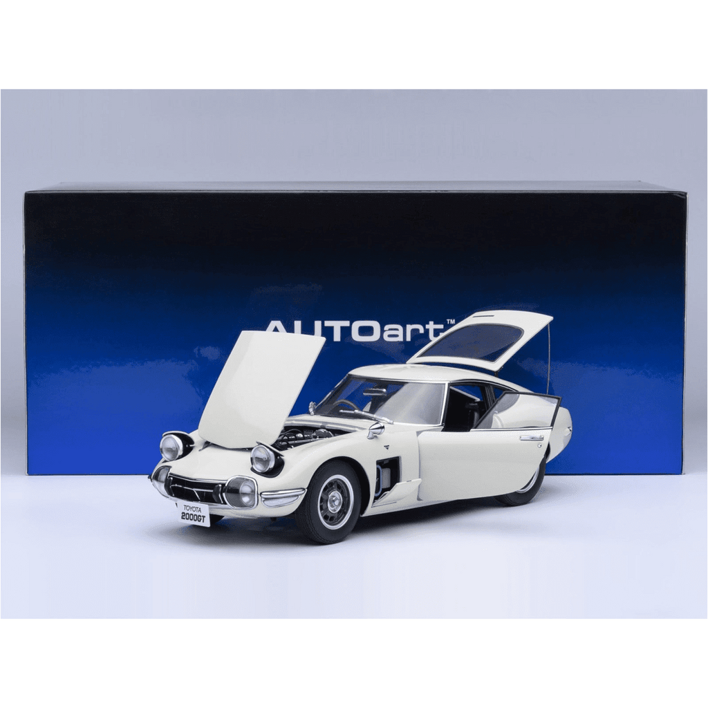 1967 Toyota 2000GT RHD (Right Hand Drive) White 1/18 Model Car by Autoart