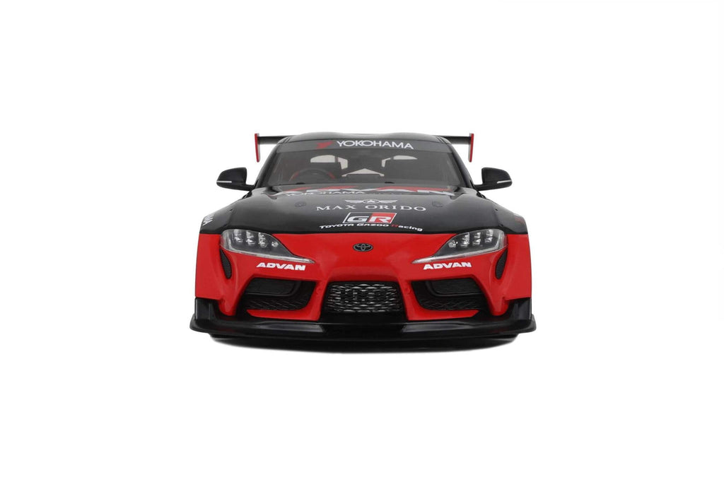 2020 Toyota Supra GR RHD (Right Hand Drive) "Advan" Black and Red 1/18 Model Car by GT Spirit