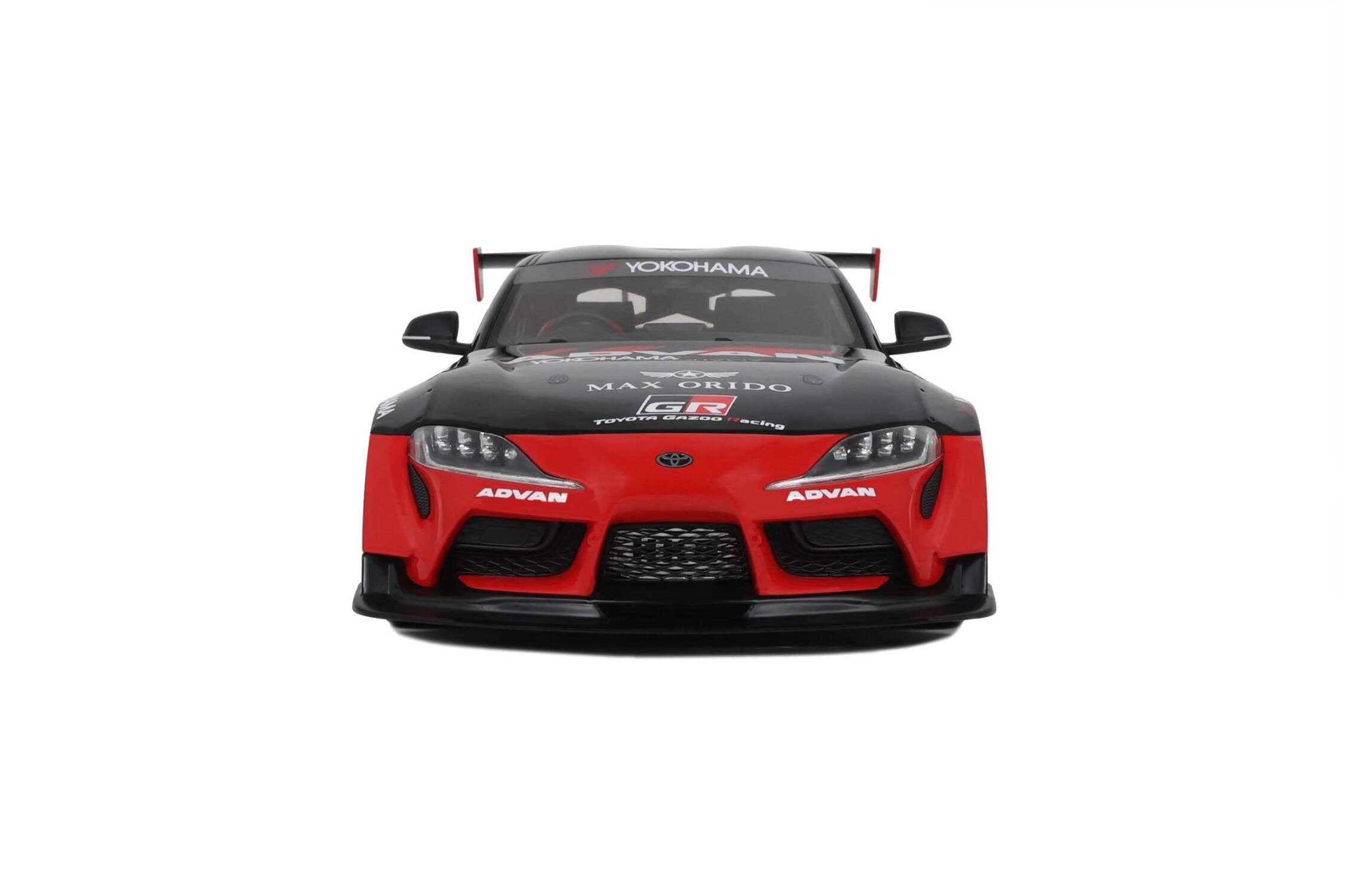 2020 Toyota Supra GR RHD (Right Hand Drive) "Advan" Black and Red 1/18 Model Car by GT Spirit