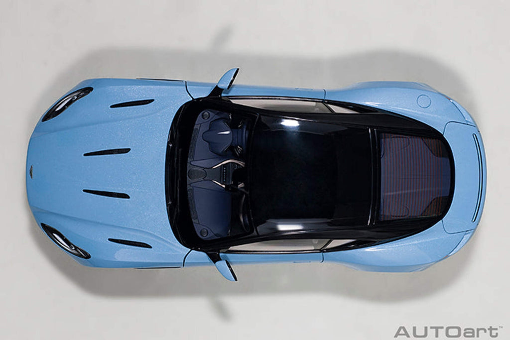 Aston Martin DB11 Q Frosted Glas Blue with Black Top 1/18 Model Car by Autoart