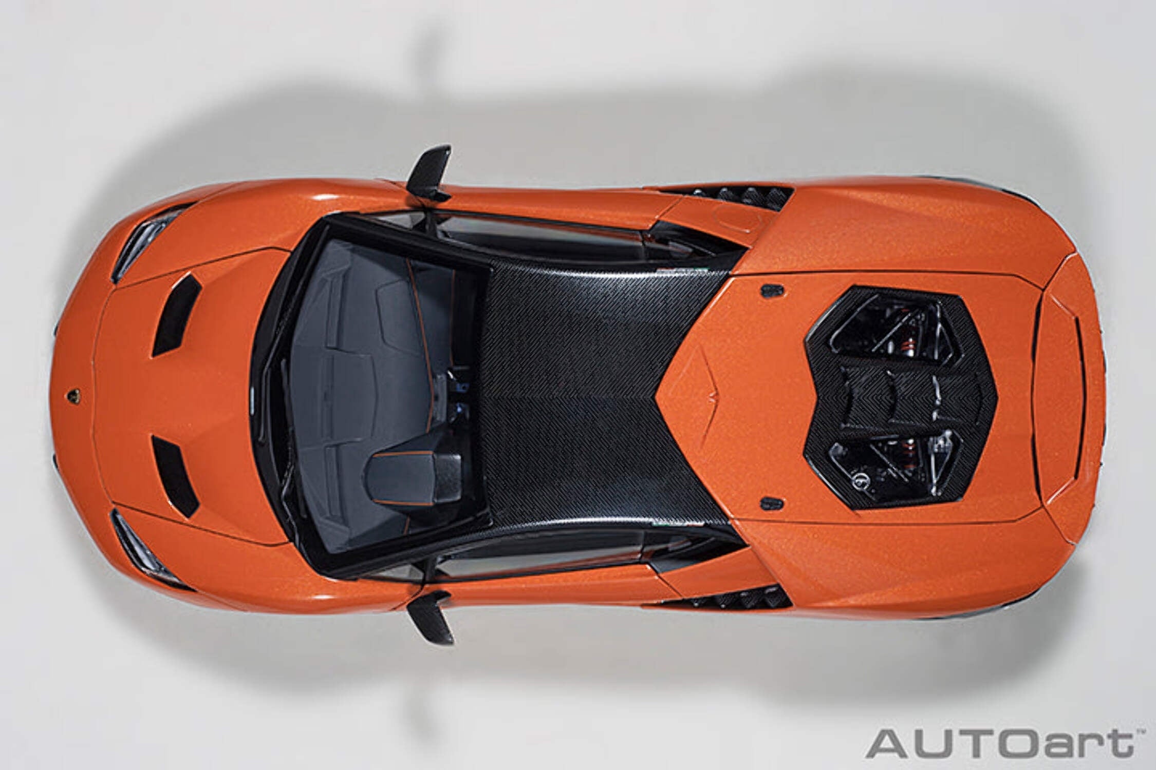 Lamborghini Centenario Arancio Argos / Pearl Orange with Carbon Top 1/18 Model Car by Autoart