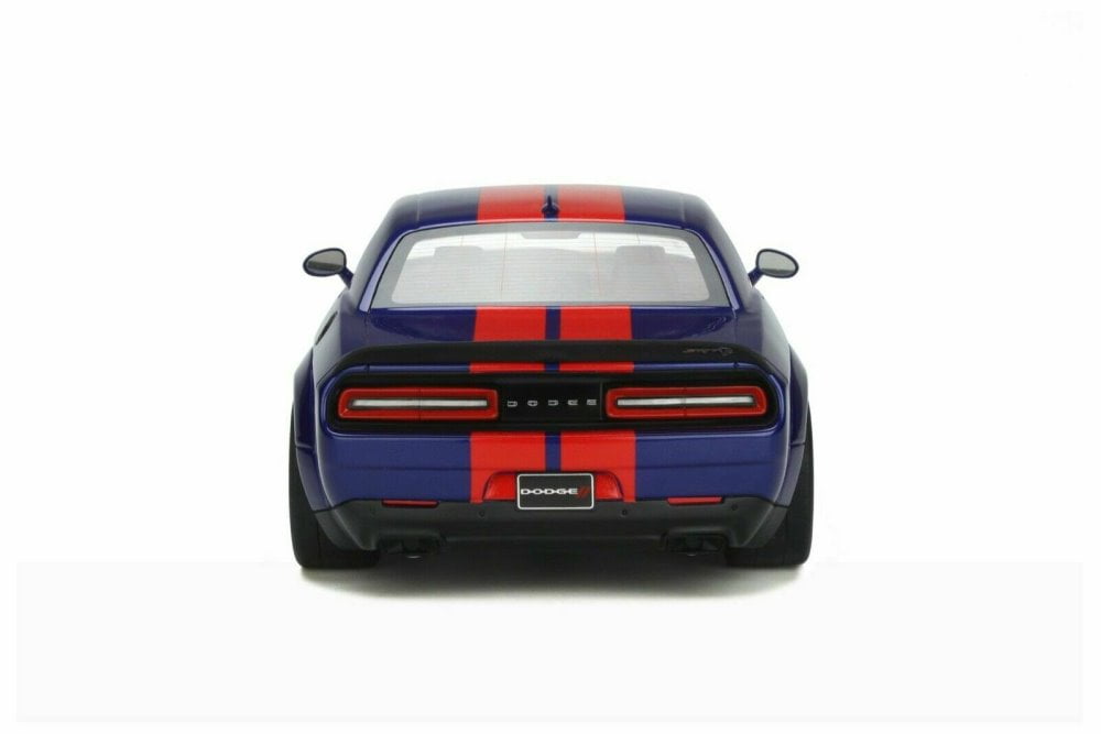 2021 Dodge Challenger Super Stock, Indigo Blue and Red - GT Spirit GT362 - 1/18 scale Resin Model Toy Car