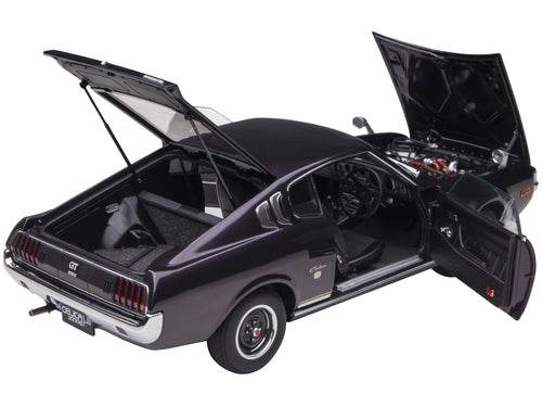 1973 Toyota Celica Liftback 2000GT (RA25) RHD (Right Hand Drive) Dark Purple Metallic 1/18 Model Car by Autoart