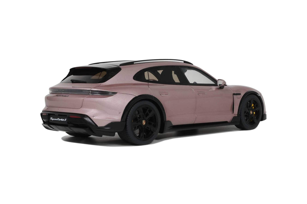 2022 Porsche Taycan Turbo S Cross Turismo Pink Metallic 1/18 Model Car by GT Spirit