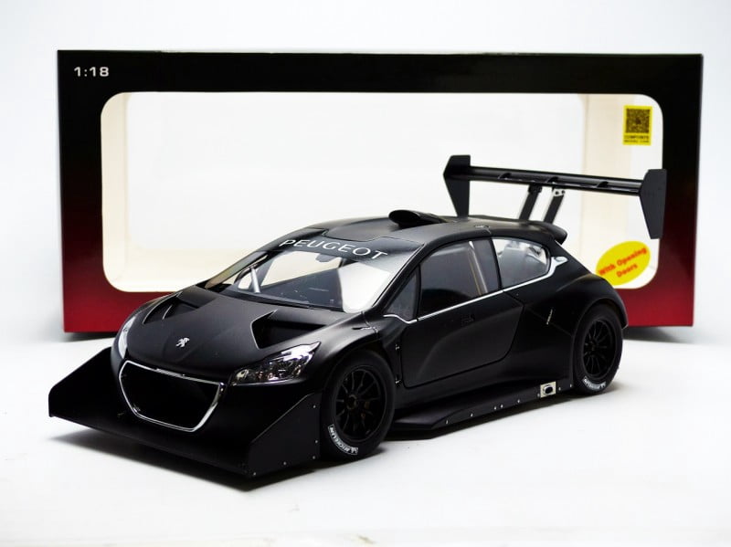 2013 Peugeot 208 T16 Pikes Peak Race Car Plain Black Version 1/18 Model Car by Autoart