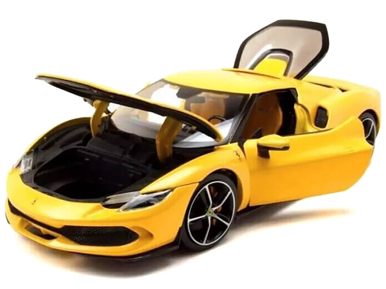 Ferrari 296 GTB Yellow "Race + Play" Series 1/18 Die Cast Model Car by Bburago