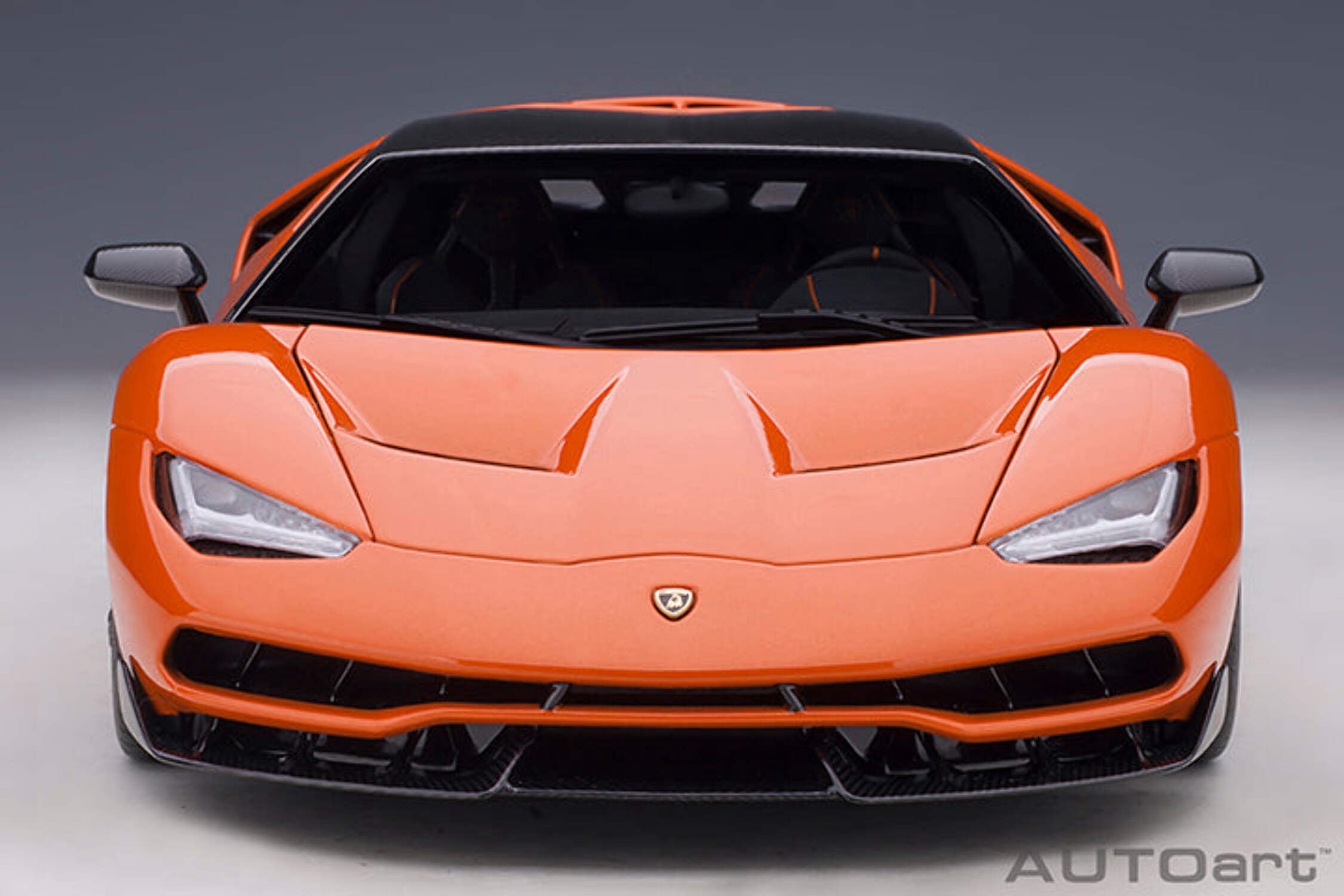 Lamborghini Centenario Arancio Argos / Pearl Orange with Carbon Top 1/18 Model Car by Autoart