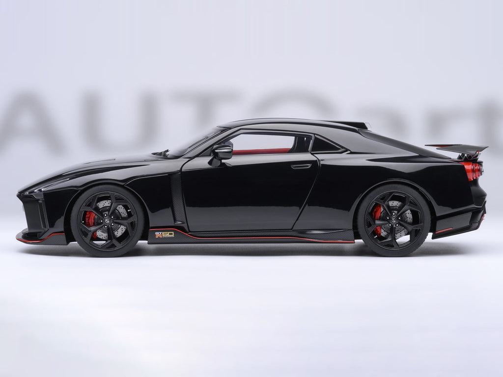 Nissan GT-R50 By ItalDesign Black and Matt Black 1/18 Model Car by Autoart