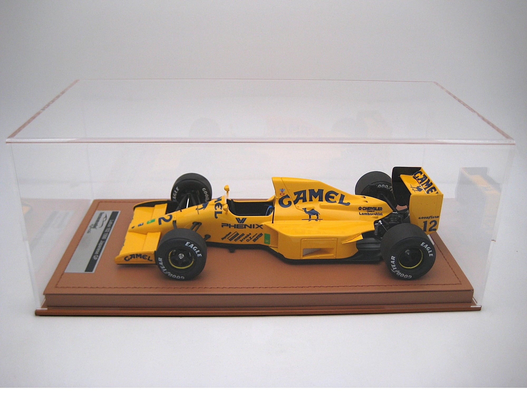 Lotus 102 #12 "Lamborghini Engine" F1 "Japanese GP" (1990) "Mythos Series" with Display Case 1/18 Model Car by Tecnomodel