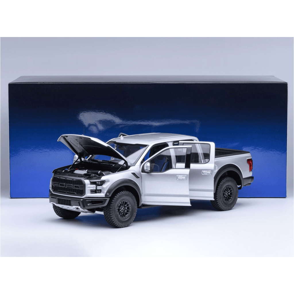2019 Ford F-150 Raptor Pickup Truck Ingot Silver 1/18 Model Car by Autoart