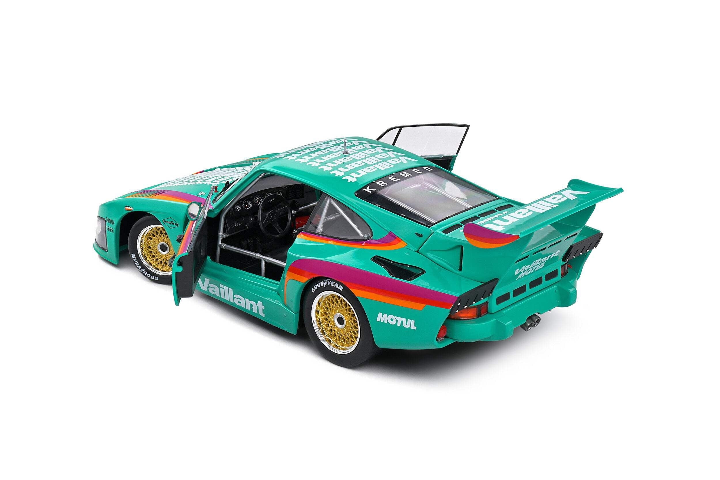 Porsche 935 K3 #51 "Kremer - Vaillant" Green with Stripes and Graphics "Competition" Series 1/18 Diecast Model Car by Solido