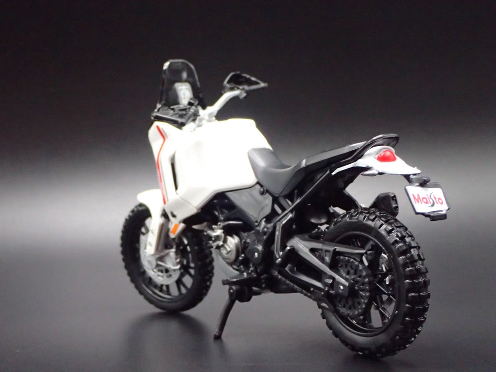 Open Box DUCATI DESERTX BIKE MOTORCYCLE WHITE 1/18 SCALE DIORAMA DIECAST MODEL BIKE
