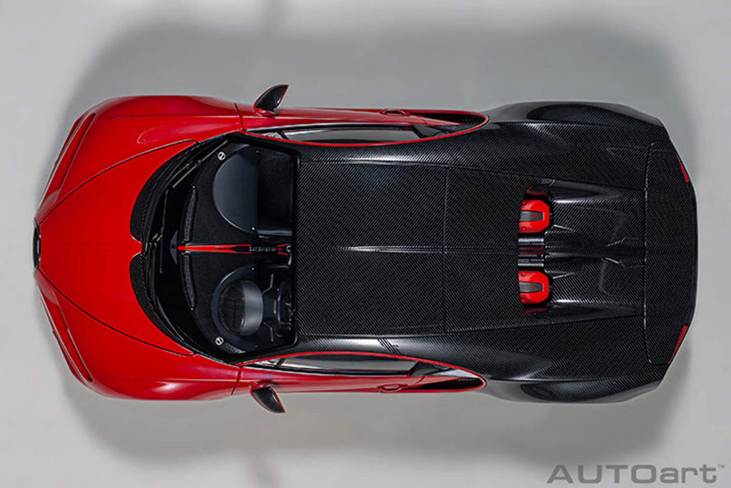 2019 Bugatti Chiron Sport Italian Red and Carbon Black 1/18 Model Car by Autoart