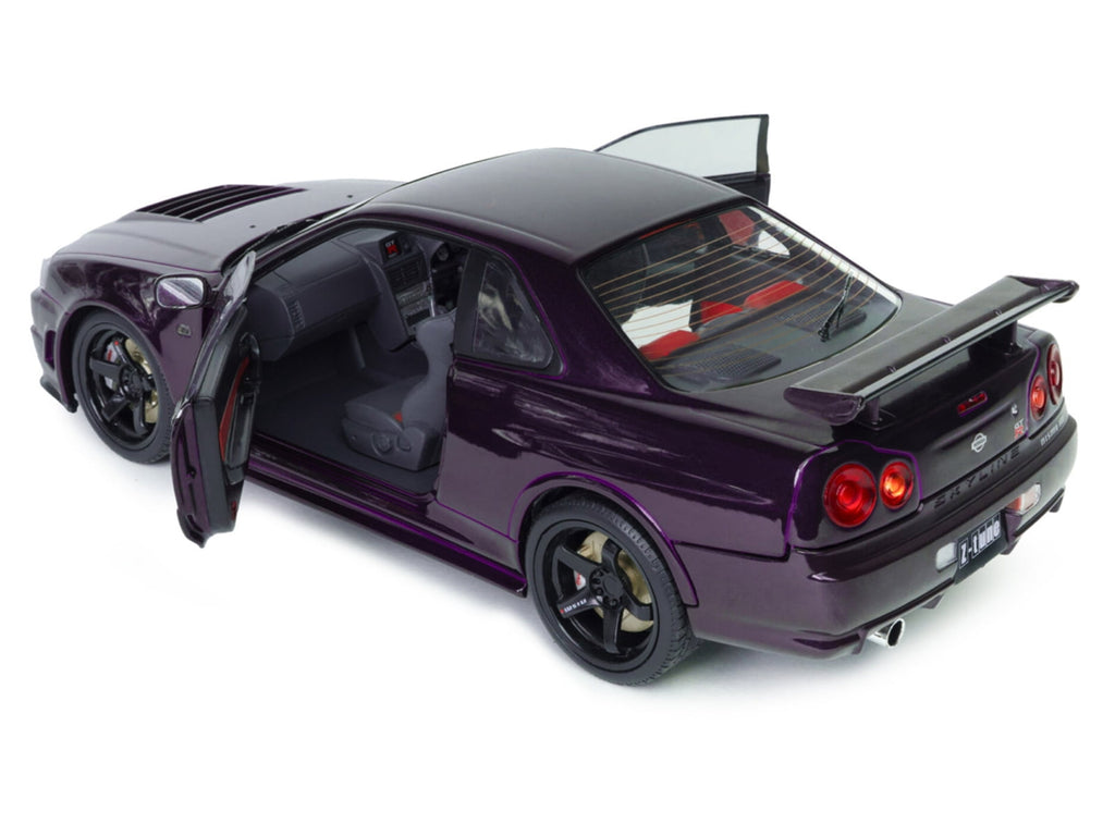 1999 Nissan Skyline GT-R (R34) Z-Tune RHD (Right Hand Drive) Midnight Purple Metallic 1/18 Diecast Model Car by Solido