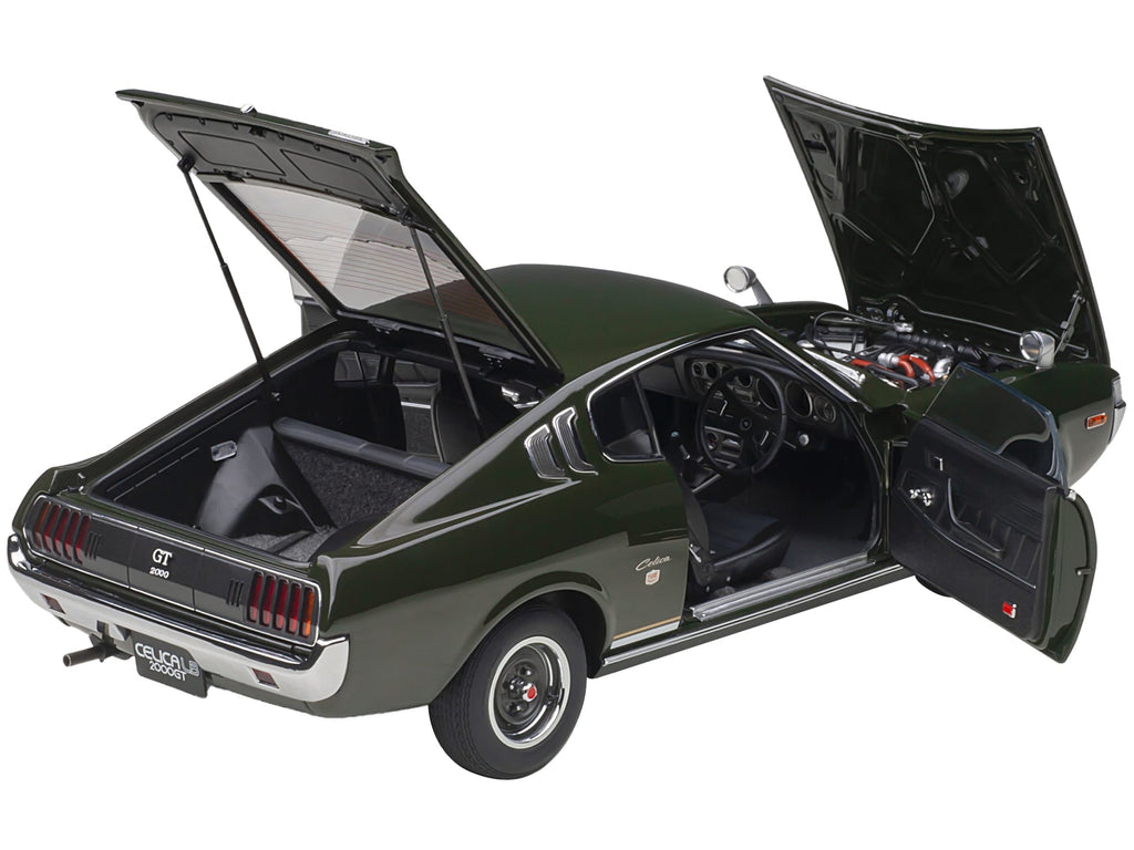 1973 Toyota Celica Liftback 2000GT (RA25) RHD (Right Hand Drive) Moss Green 1/18 Model Car by Autoart