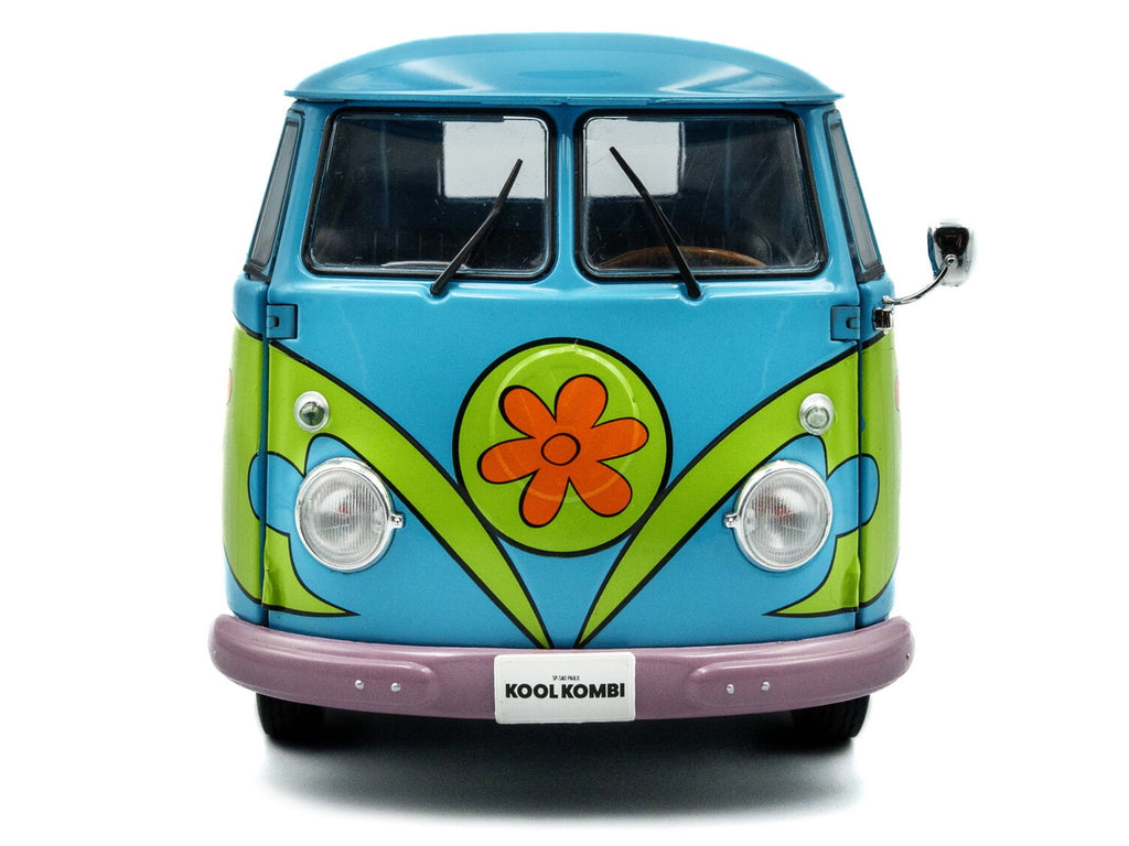 2024 Volkswagen Kool Kombi Van with Trailer "Ghost Hunter" Blue and Green with Graphics 1/18 Diecast Model Car by Solido