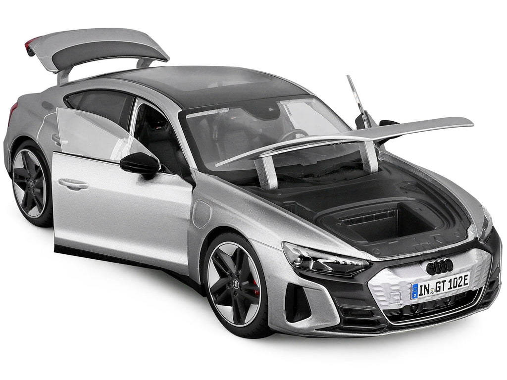 2022 Audi RS e-tron GT Silver Metallic with Sunroof 1/18 Diecast Model Car by Bburago