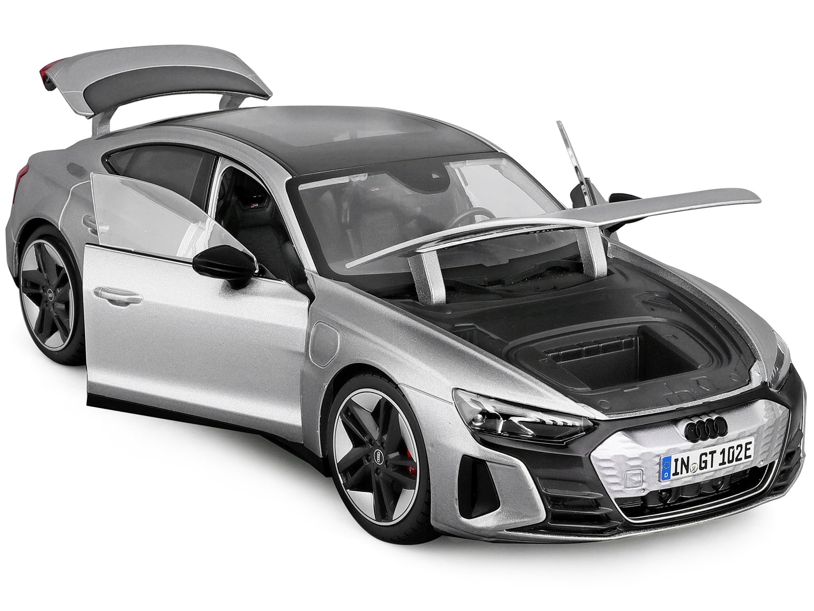 2022 Audi RS e-tron GT Silver Metallic with Sunroof 1/18 Diecast Model Car by Bburago