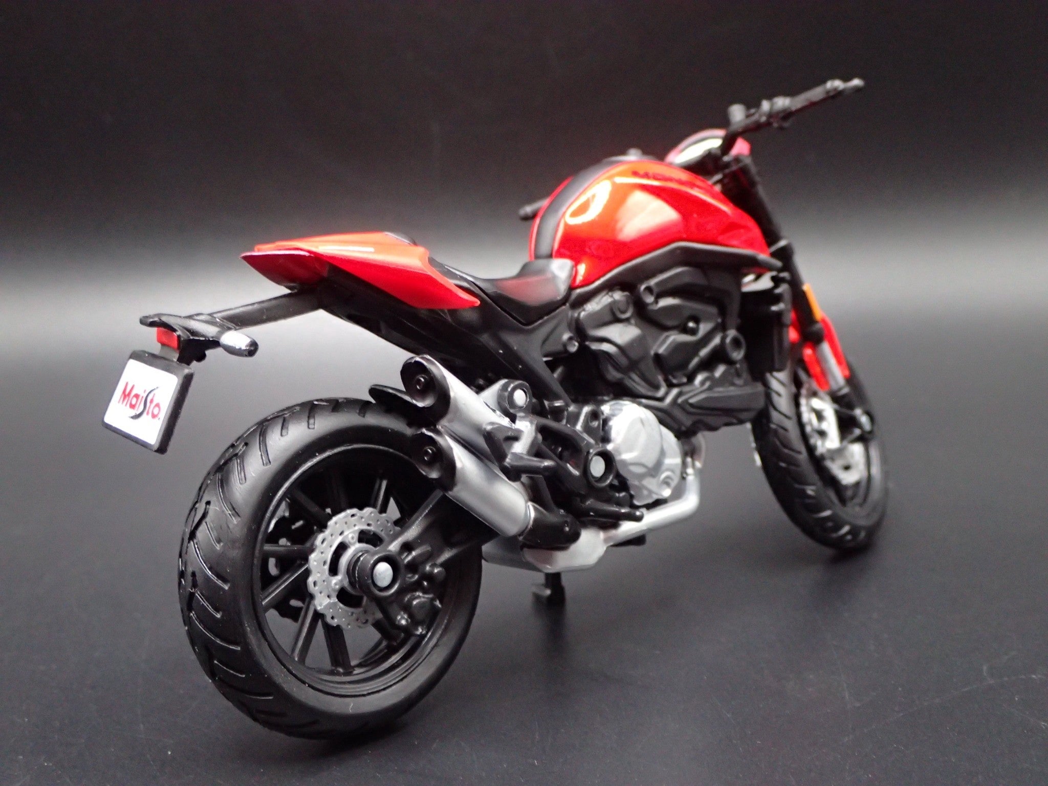 Open Box DUCATI MONSTER + PLUS BIKE MOTORCYCLE RED 1/18 SCALE DIORAMA DIECAST MODEL BIKE