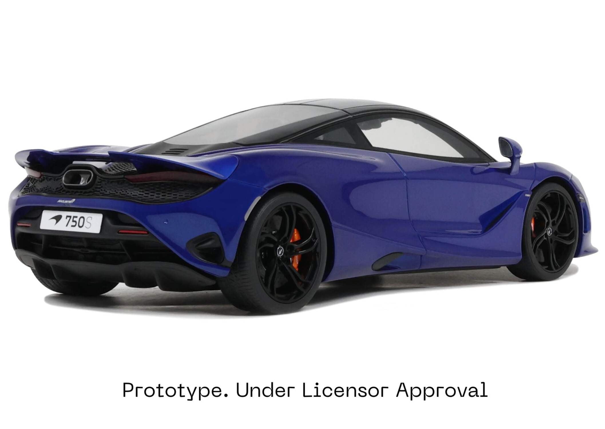 2023 McLaren 750S Coupe Blue Metallic with Black Top 1/18 Model Car by GT Spirit