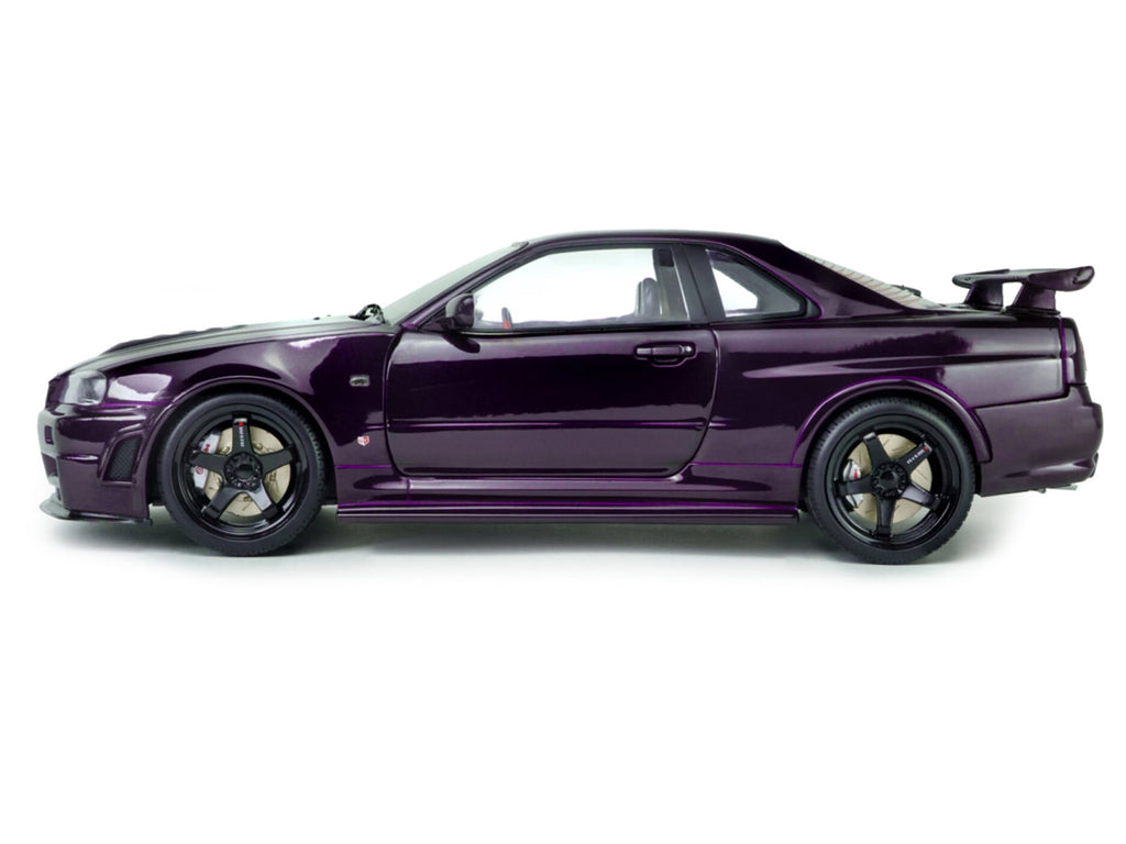 1999 Nissan Skyline GT-R (R34) Z-Tune RHD (Right Hand Drive) Midnight Purple Metallic 1/18 Diecast Model Car by Solido