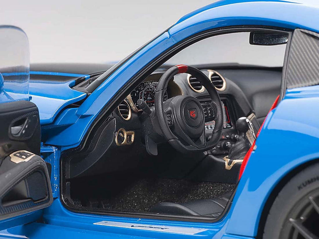2017 Dodge Viper ACR Competition Blue with Black Stripes 1/18 Model Car by Autoart