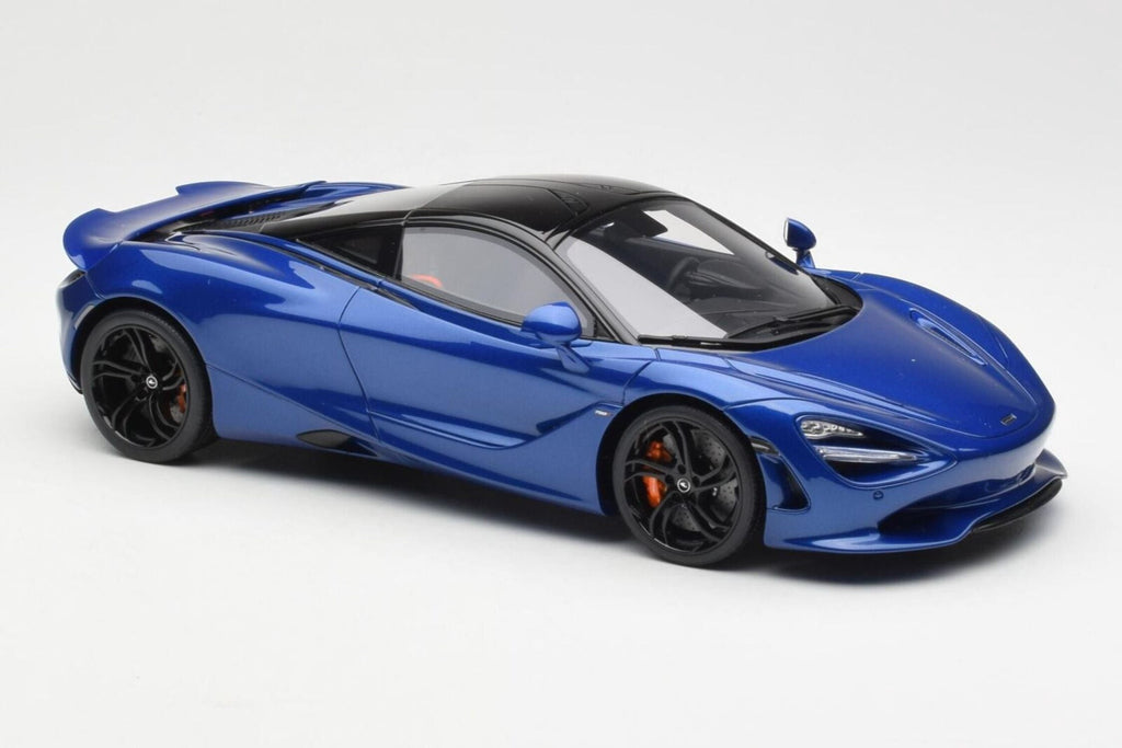 2023 McLaren 750S Coupe Blue Metallic with Black Top 1/18 Model Car by GT Spirit