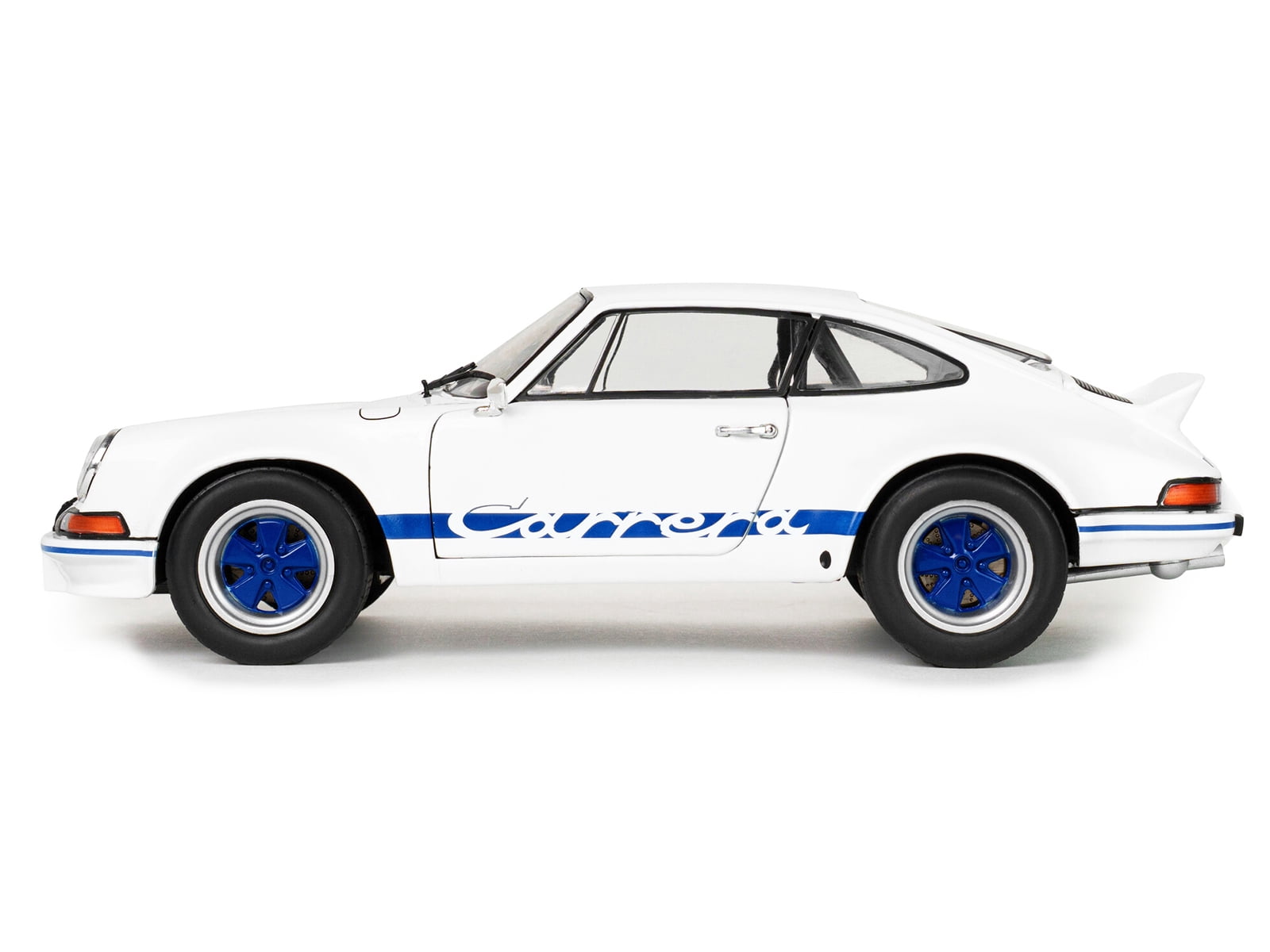 1973 Porsche 911 RSR Carrera White with Blue Stripes 1/18 Diecast Model Car by Solido