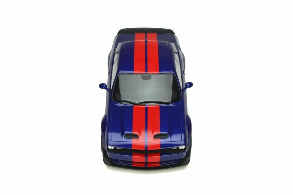 2021 Dodge Challenger Super Stock, Indigo Blue and Red - GT Spirit GT362 - 1/18 scale Resin Model Toy Car