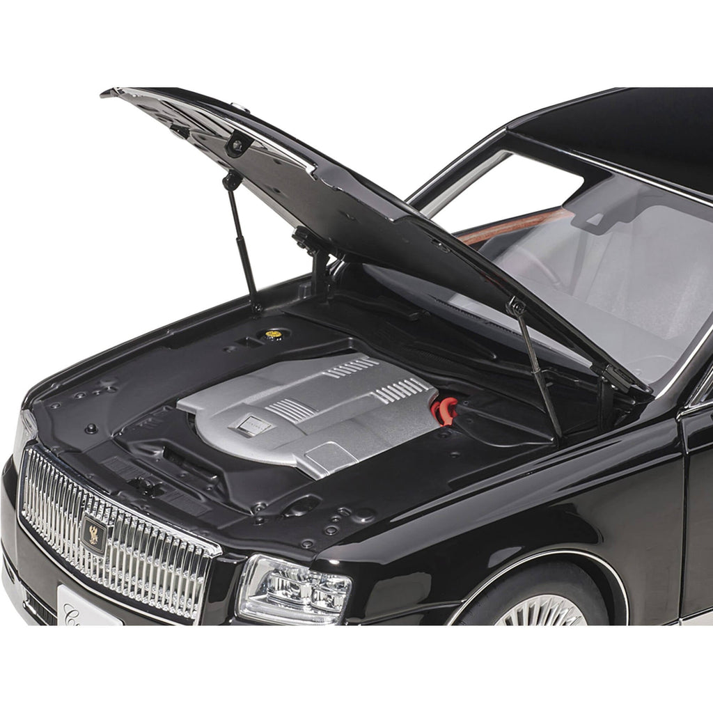 Toyota Century with Curtains RHD (Right Hand Drive) Black Special Edition 1/18 Model Car by Autoart