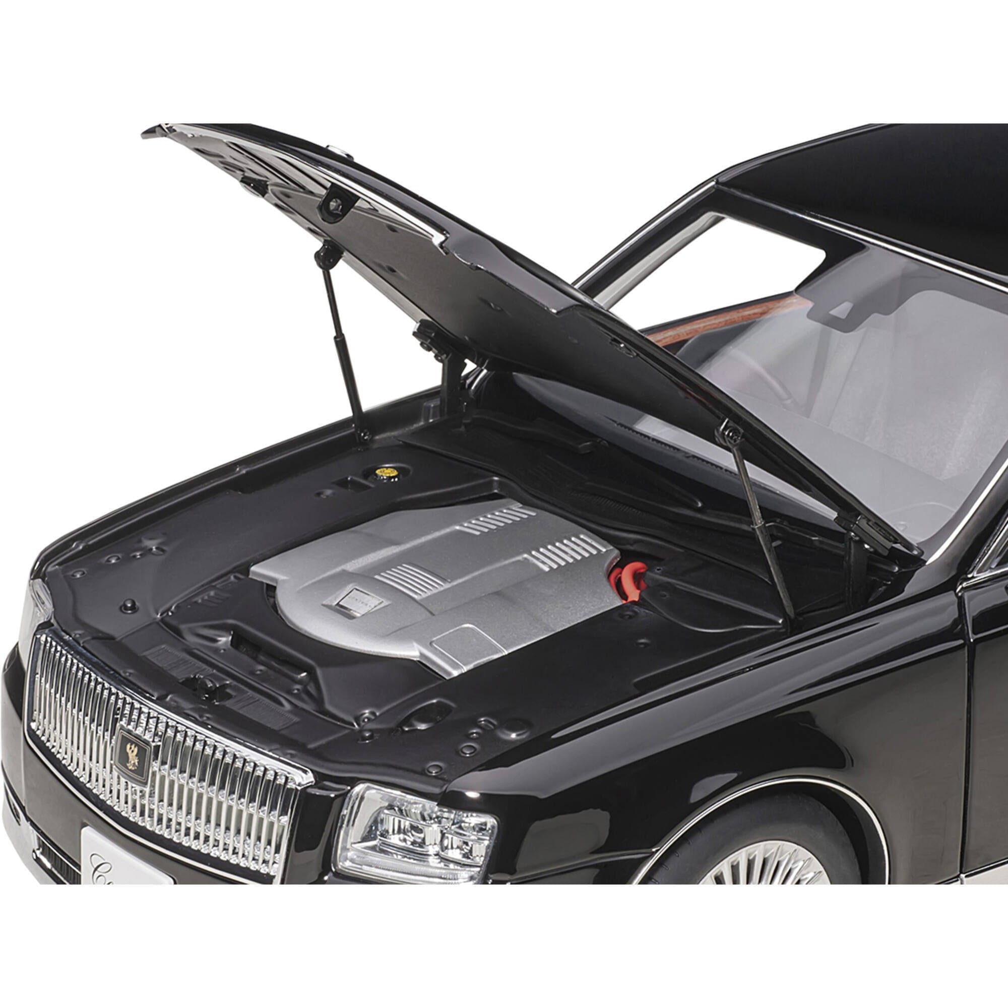 Toyota Century with Curtains RHD (Right Hand Drive) Black Special Edition 1/18 Model Car by Autoart