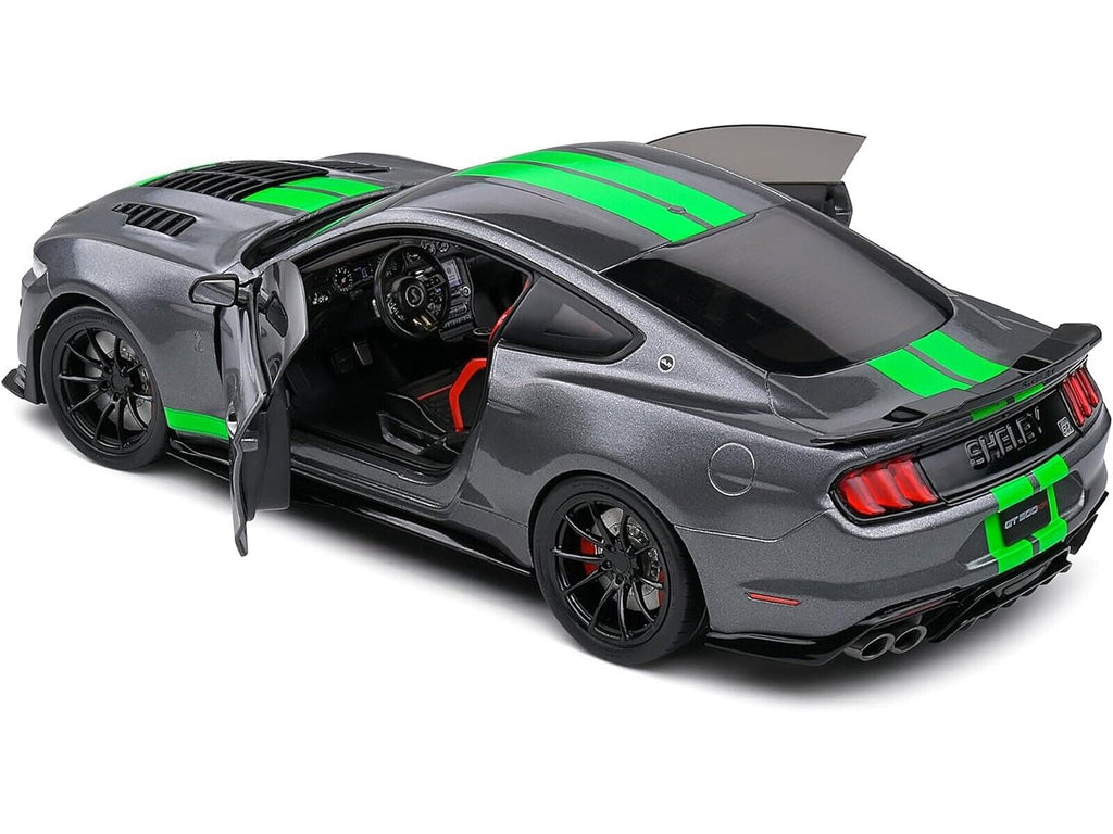 Solido 2020 Ford Mustang GT500 Carbonized Grey w/ Lime Green Stripes 1:18