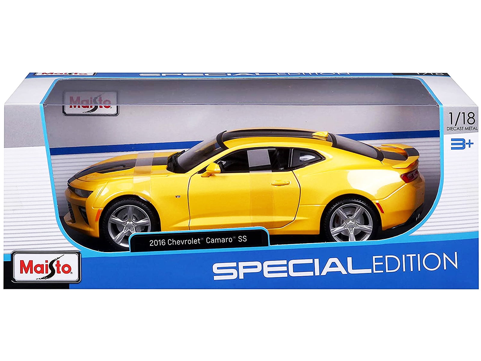 2016 Chevrolet Camaro SS Yellow 1/18 Diecast Model Car by Maisto