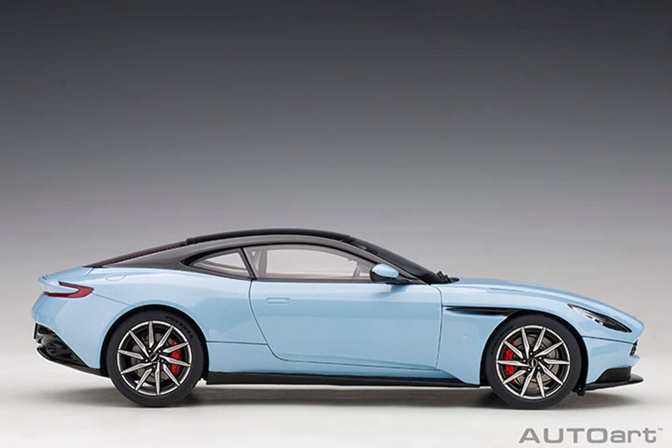 Aston Martin DB11 Q Frosted Glas Blue with Black Top 1/18 Model Car by Autoart