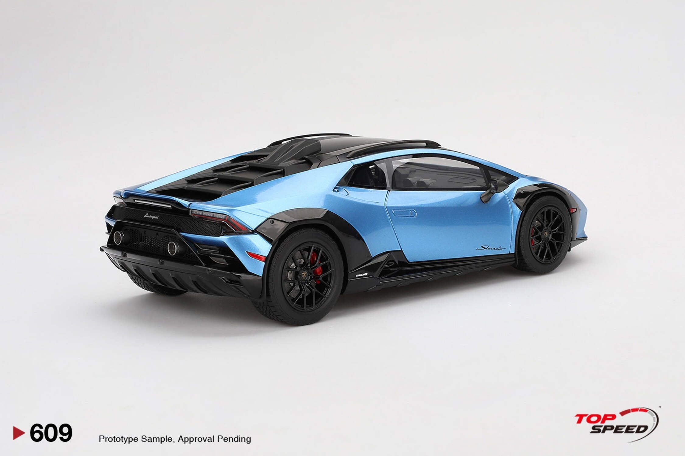 Lamborghini Huracan Sterrato Blu Aegir Blue Metallic with Matt Black Top 1/18 Model Car by Top Speed