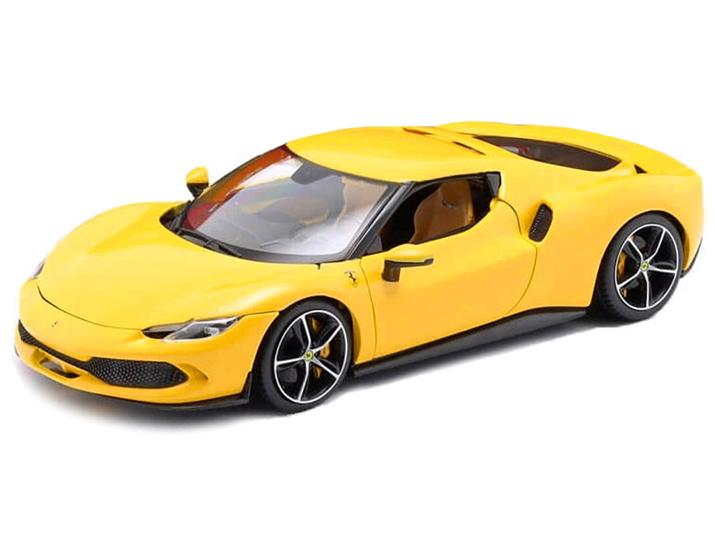 Ferrari 296 GTB Yellow "Race + Play" Series 1/18 Die Cast Model Car by Bburago
