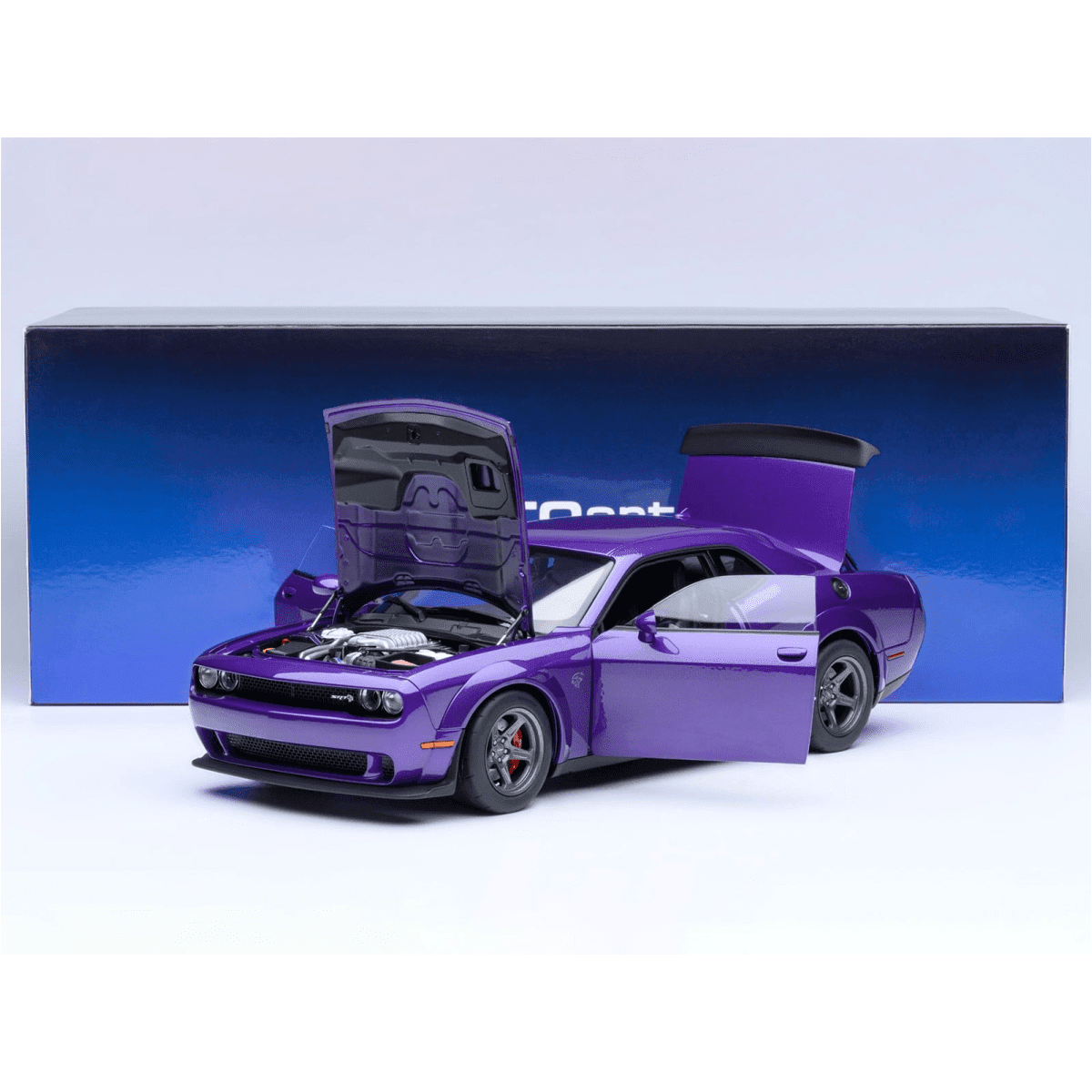 2023 Dodge Challenger SRT Super Stock Plum Crazy Purple 1/18 Model Car by Autoart