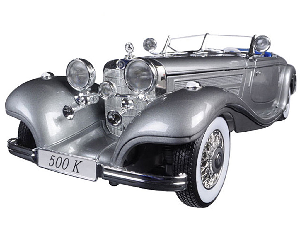 1936 Mercedes 500K Special Roadster Grey 1/18 Diecast Model Car by Maisto