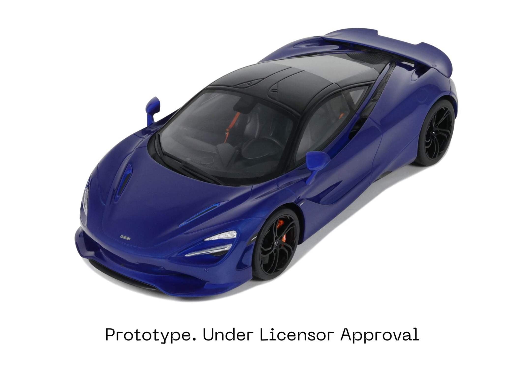 2023 McLaren 750S Coupe Blue Metallic with Black Top 1/18 Model Car by GT Spirit