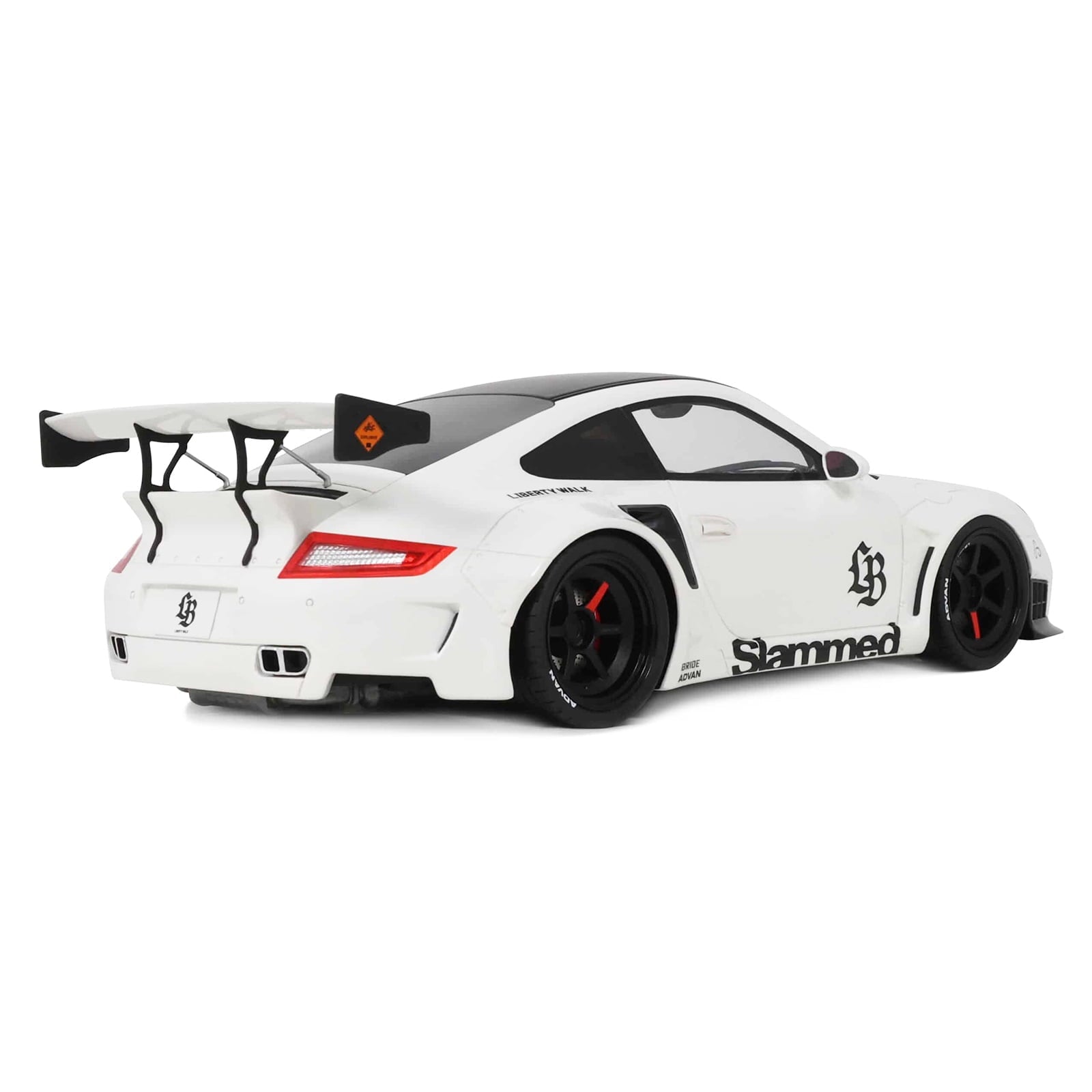 2024 Porsche 911 Turbo LB-Works White with Black Top 1/18 Model Car by GT Spirit